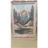 Image 1 : MOUNTAINS AND TREES PICTURES (30.5" X 42" X 2") *SOME CRACKS IN FRAME*
