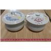 TWO CHAMBER POTS WITH MISMATCHED LIDS