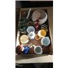 LOT OF ASSORTED ITEMS (SHAVING MUG, JARS, ETC.)