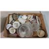 Image 1 : LOT OF GLASS ITEMS-BUTTER DISH, LIDS, ETC.