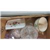 Image 2 : LOT OF GLASS ITEMS-BUTTER DISH, LIDS, ETC.