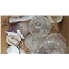 Image 3 : LOT OF GLASS ITEMS-BUTTER DISH, LIDS, ETC.
