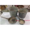 Image 1 : TWO GALVANIZED PAILS AND TWO FRYING PANS