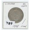 1958 FINE CANADIAN 50 CENTS