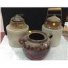 Image 1 : BEAN POT AND TWO PICKLE CROCKS WITH LIDS