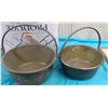 Image 1 : TWO BRASS POTS - 13" ACROSS & 12" ACROSS