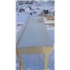 Image 3 : WOODEN WORK TABLE - 75" X 23" X 37" (MISSING DRAWER)