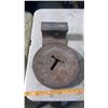 Image 1 : LARGE ROUND CAST IRON PIECE AND RAILROAD TRACK PIECE