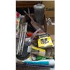 Image 1 : LOT OF ASSORTED ITEMS - LAMP FIXTURE PARTS, SHOTGUN CLEANING ROD, COAL SHOVEL, ETC.