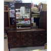Image 1 : 9 DRAWER DRESSER WITH MIRROR (68" X 30" X 19"- MIRROR 49" X 31")
