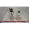 Image 1 : TWO LAMPS WITH NO CHIMNEYS - ONE HAS A CRACK