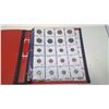 Image 1 : RED BINDER OF ASSORTED COINS 1876,1929 INCLUDING PENNY, 50 CENT, DIMES, LARGE PENNIES