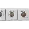Image 3 : 1952, 54, 62, 66 CANADA 5 CENTS COINS