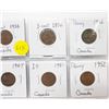 Image 2 : LOT OF 8 CANADA 1 CENT COINS, VARIOUS YEARS 1933-1952