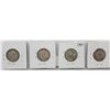 Image 4 : 4 CANADA SILVER 25 CENT COINS (1939, 40, 43, 49)