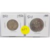 Image 1 : 1958 SILVER 25 CENT & 1981 NICKEL 50 CENT COIN