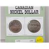 Image 2 : CANADIAN NICKEL DOLLARS (1985 CANOE TYPE, 1982 COMMEMORATIVE HON. CANADA'S NEW CONSTITUTION)