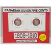 Image 1 : 1909 & 1910 SILVER FIVE CENTS