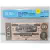Image 1 : 1864 CONFEDERATE BANK NOTE AU-50 USA $10.00