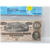 Image 2 : 1864 CONFEDERATE BANK NOTE AU-50 USA $10.00