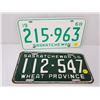Image 1 : 1956 & 1968 SASK LICENSE PLATES