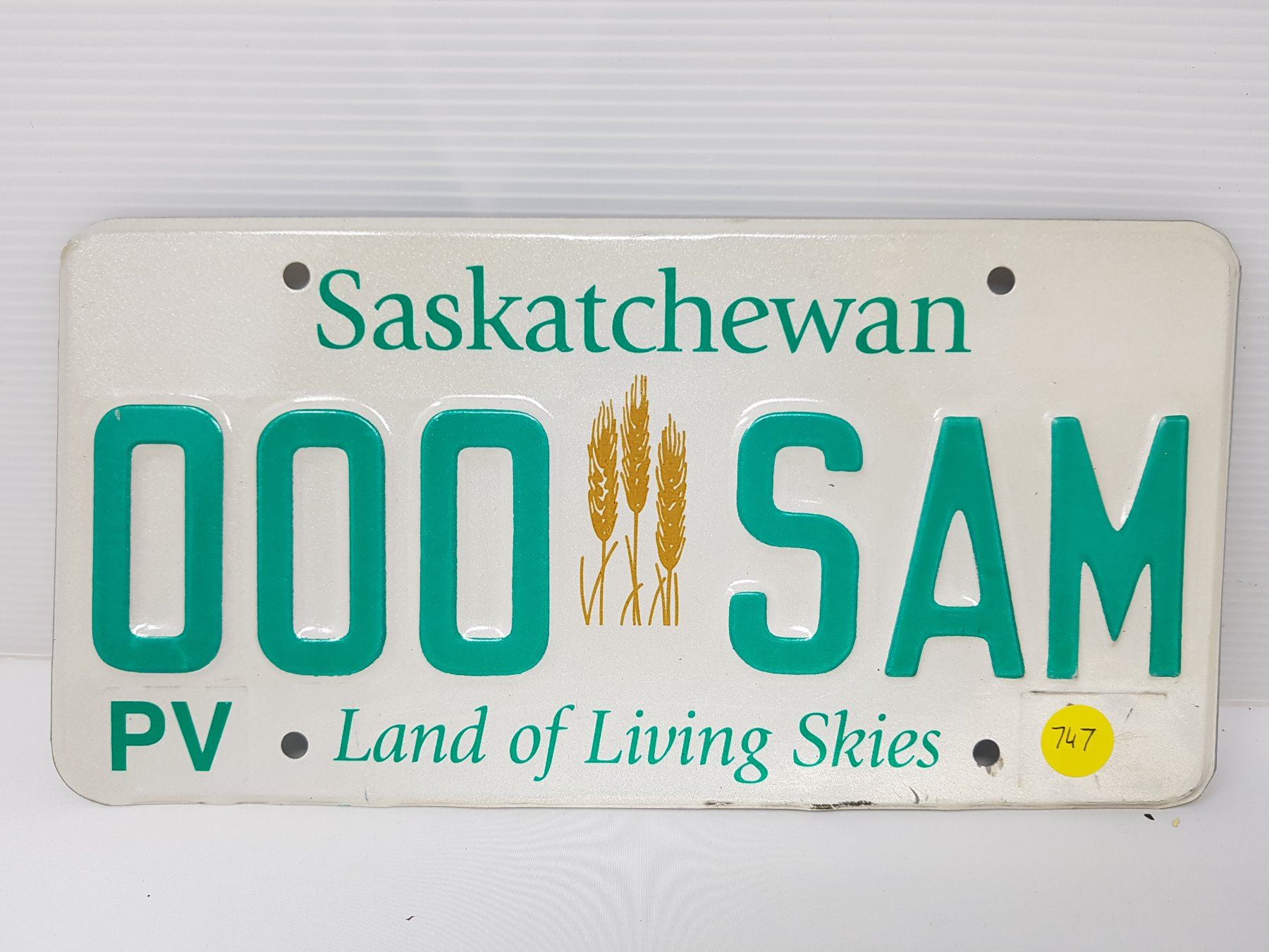 000 SAM PERSONALIZED SASK LICENSE PLATES