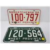 Image 1 : 1956, 1958 SASK LICENSE PLATES