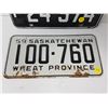 Image 3 : 1959, 1960 SASK LICENSE PLATES