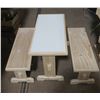 Image 1 : KIDS TABLE WITH 2 BENCHES (30.25" X 14.5" X 20"--30.25" X 10" X 11.5")