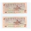 Image 4 : (5) 1986 $2.00 BILLS