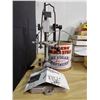 Image 1 : drill press stand & Rogers syrup tin