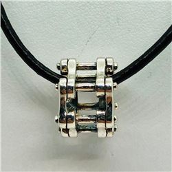 Sterling Silver Bead With Cord Necklace (~weight 5g), Suggested Retail Value $200 (Estimated Selling