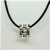Image 2 : Sterling Silver Bead With Cord Necklace (~weight 5g), Suggested Retail Value $200 (Estimated Selling