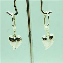 Sterling Silver Heart Shaped Earrings (~weight 2.5g), Suggested Retail Value $40