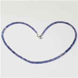 Silver Tanzanite Decemberb-Stone 16"(49ct) Necklace (~weight 9.81g), Suggested Retail Value $1000 (E