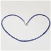 Image 1 : Silver Tanzanite Decemberb-Stone 16"(49ct) Necklace (~weight 9.81g), Suggested Retail Value $1000 (E