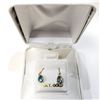 Image 4 : 10K Yellow Gold Blue Zircon(2.2ct) Earrings (~weight 0.67g), Made in Canada, Suggested Retail Value 