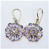 Image 1 : Gold Plated Silver Amethyst(9ct) Earrings, Suggested Retail Value $200 (Estimated Selling Price from
