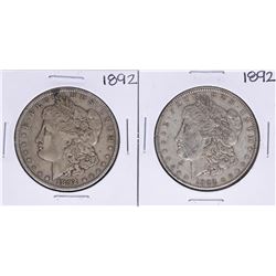 Lot of (2) 1892 $1 Morgan Silver Dollar Coins