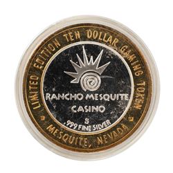 .999 Silver Rancho Mesquite Casino Nevada $10 Casino Limited Edition Gaming Token