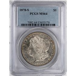 1878-S $1 Morgan Silver Dollar Coin PCGS MS64