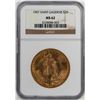 Image 1 : 1907 $20 St. Gaudens Double Eagle Gold Coin NGC MS62
