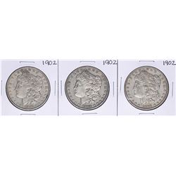 Lot of (3) 1902 $1 Morgan Silver Dollar Coins