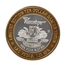.999 Silver Flamingo Hilton Las Vegas, Nevada $10 Casino Limited Edition Gaming Token