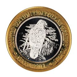 .999 Silver Peppermill Hotel Casino Reno $10 Casino Gaming Token Limited Edition