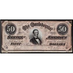 1864 $50 Confederate States of America Note