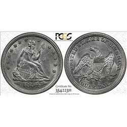 1854 Seated Liberty Quarter Coin PCGS MS62 Arrows