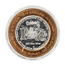 .999 Silver Plaza Las Vegas, NV $10 Casino Limited Edition Gaming Token