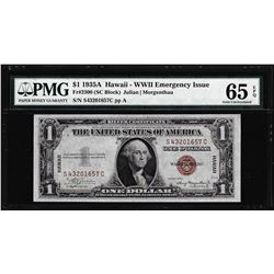 1935A $1 Hawaii Silver Certificate WWII Emergency Note PMG Gem Uncirculated 65EPQ