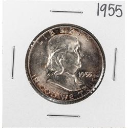 1955 Franklin Half Dollar Coin Nice Toning
